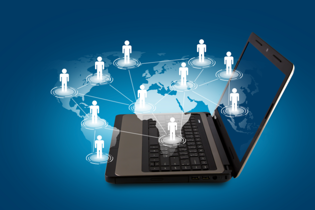 network of people laptop